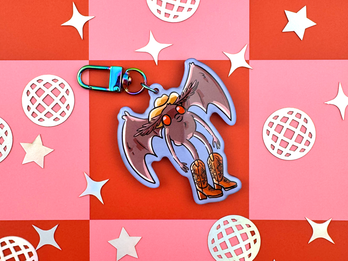 Cowboy Mothman Keychain