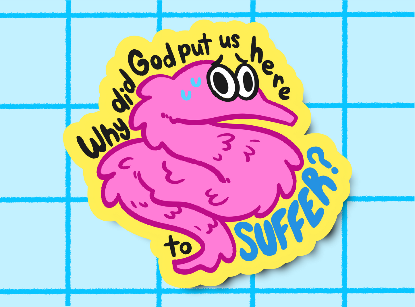 Existential Worm Sticker | 3in Vinyl Sticker