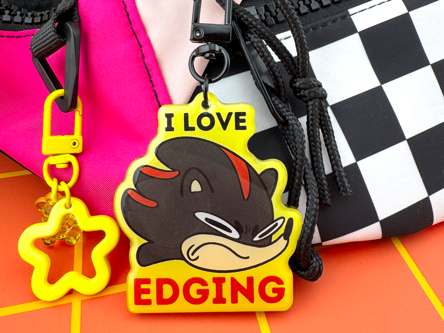 I Love Edging Hedgehog Keychain