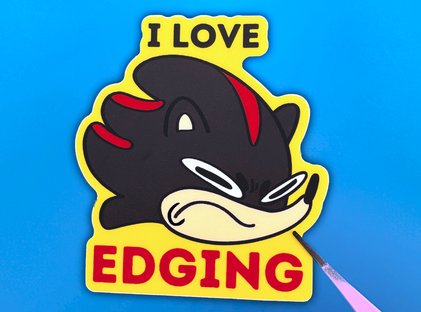 I Love Edging Emo Hedgehog Sticker