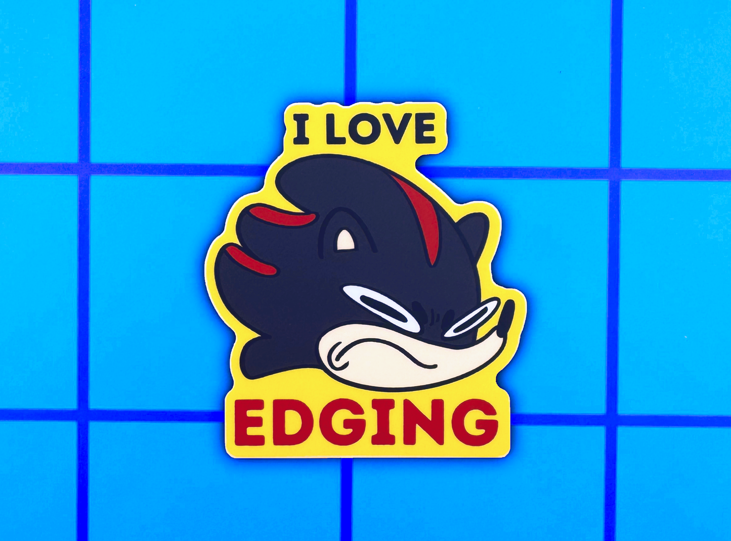 I Love Edging Emo Hedgehog Sticker