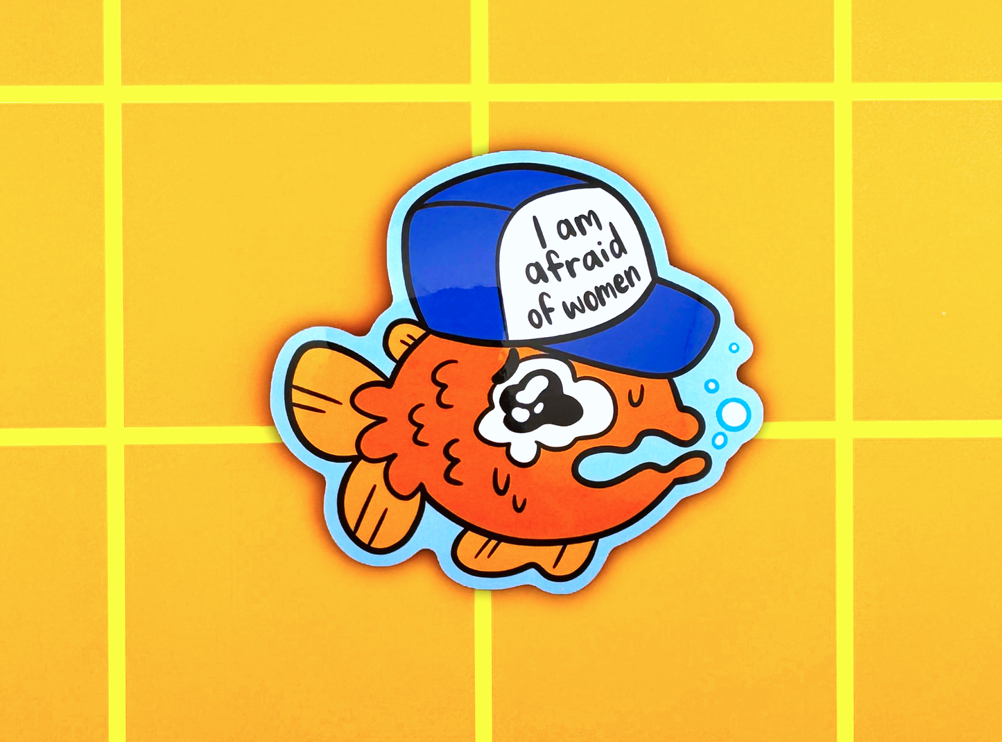 I Am Afraid of Women Fish Sticker