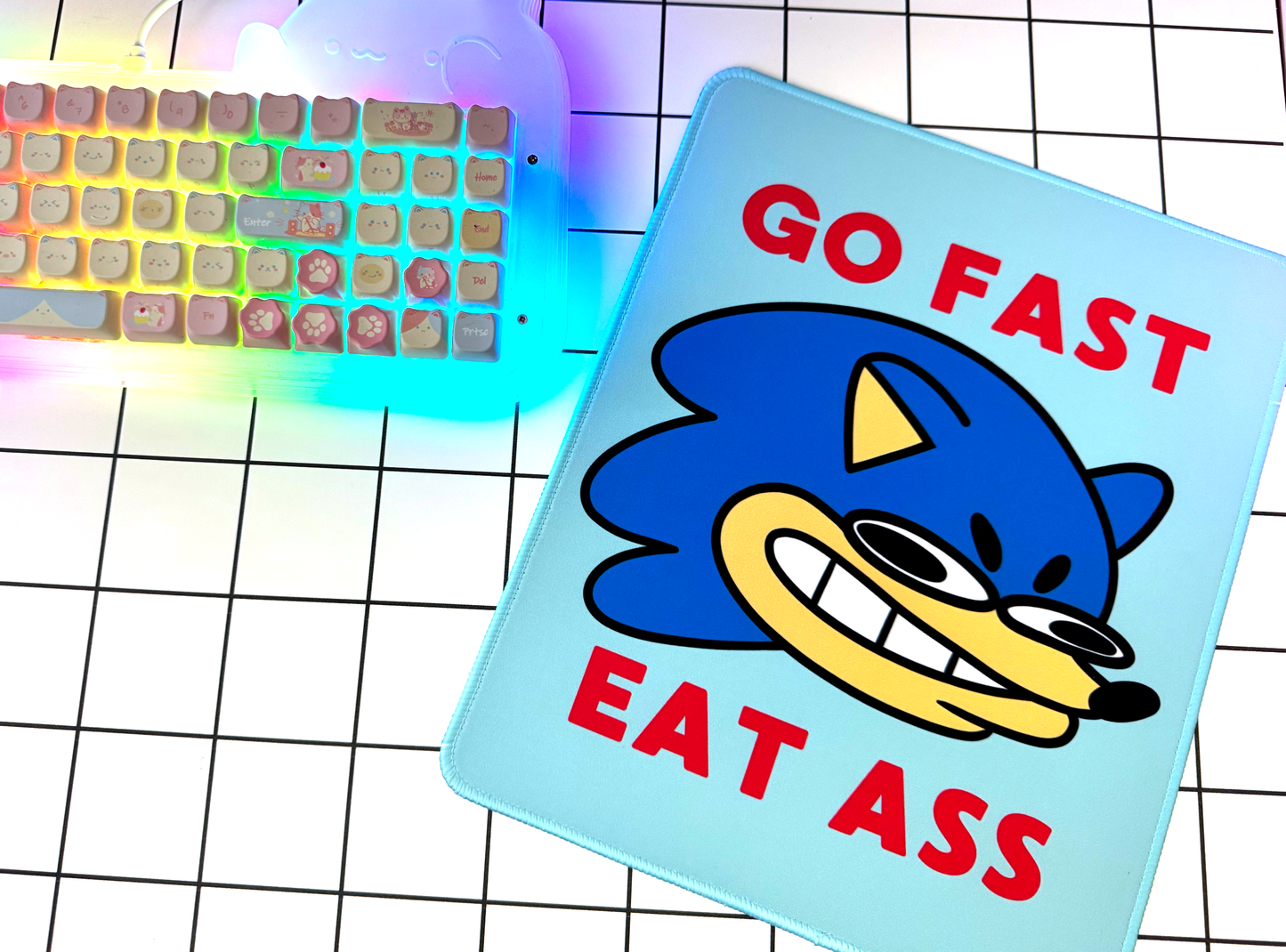 Go Fast Eat Ass Hedgehog Mousepad