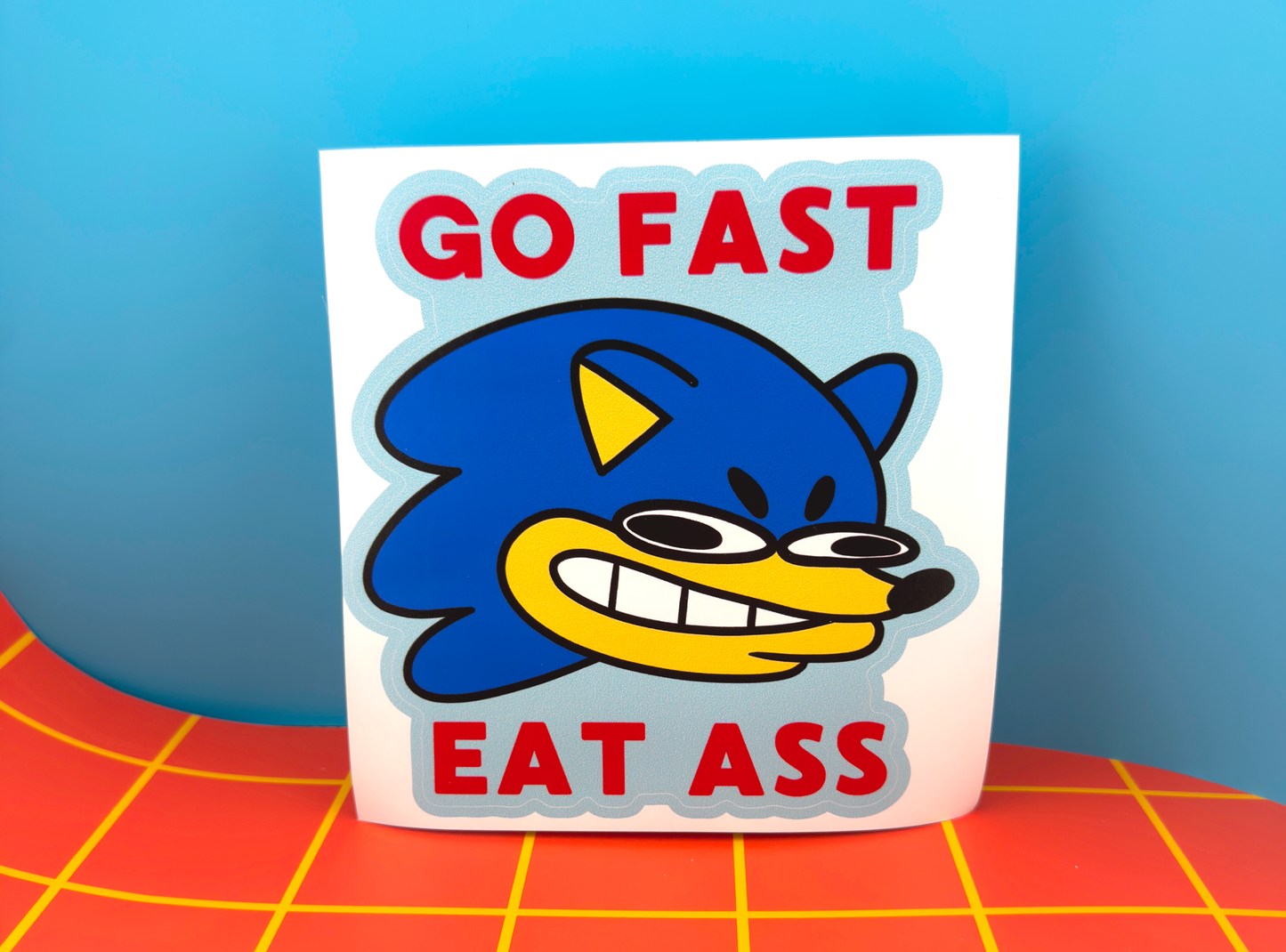 GO FAST EAT ASS | Large Vinyl Video Game Decal
