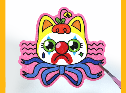 Clown Cat Sticker | 3in Vinyl Sticker