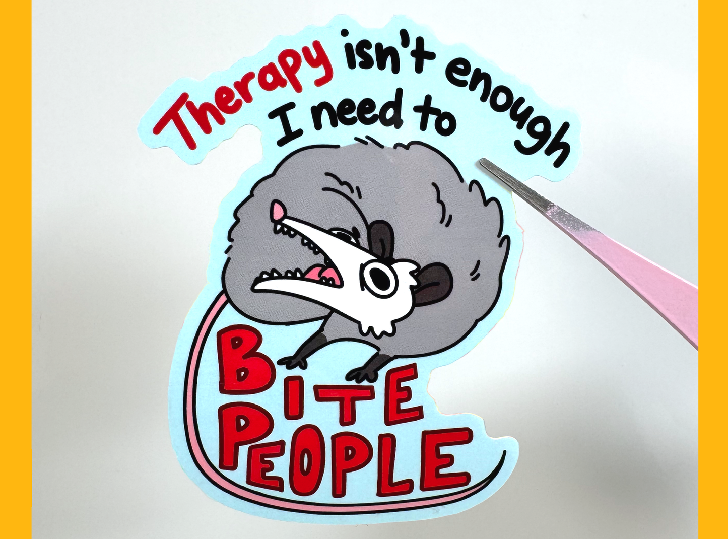 Therapy Possum Sticker | 3in Vinyl Sticker