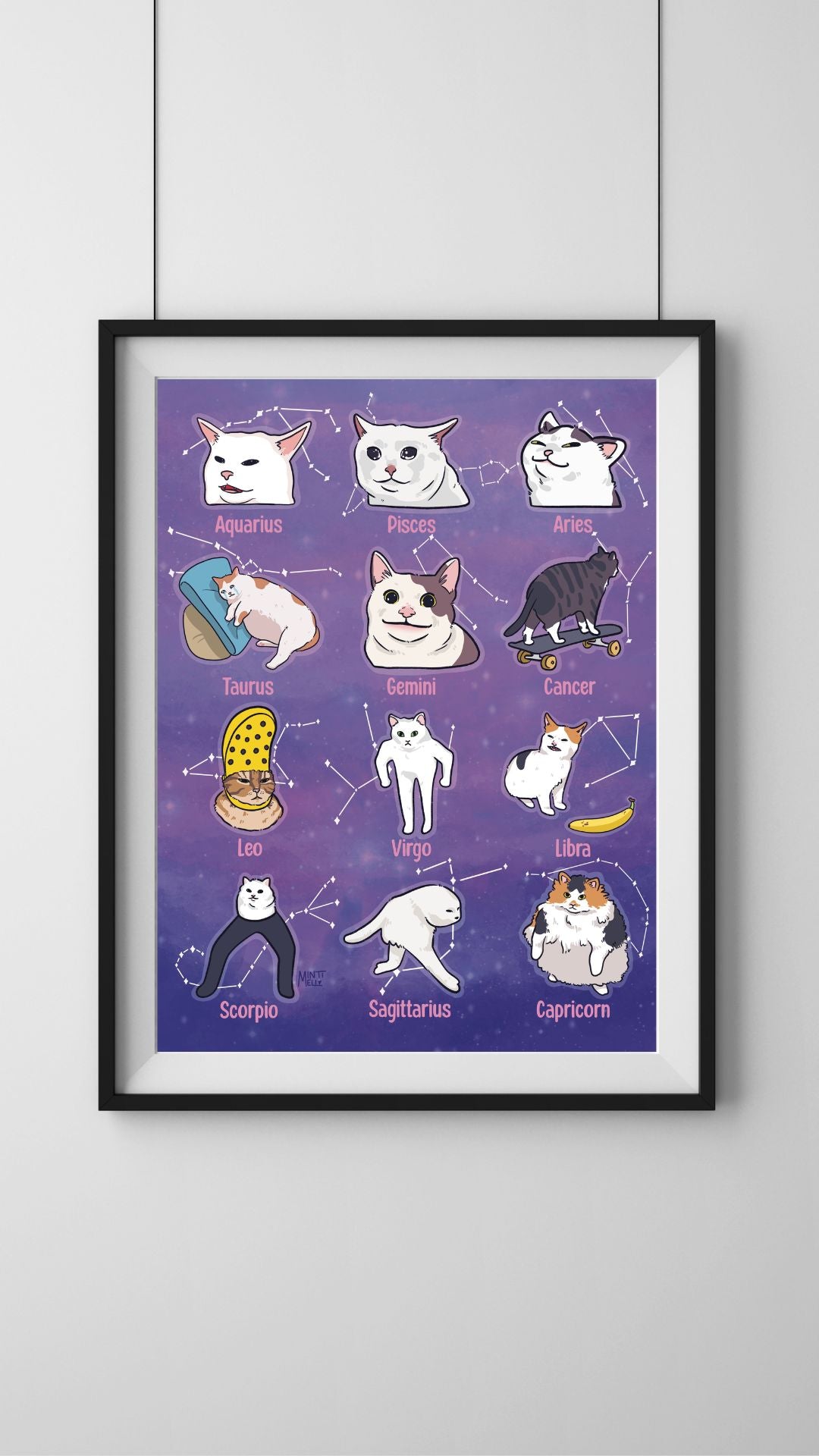 Astrology Meme Cat - Art Print - Large (11x14)