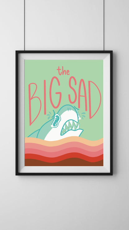 The Big Sad Shark - Art Print