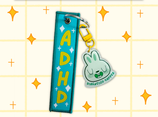 ADHD Fabric Acrylic Keychain