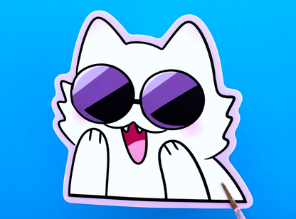 Blindfold Sorcerer Cat Sticker