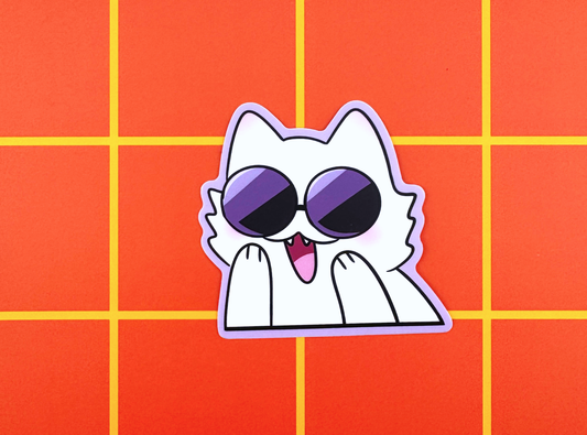 Blindfold Sorcerer Cat Sticker