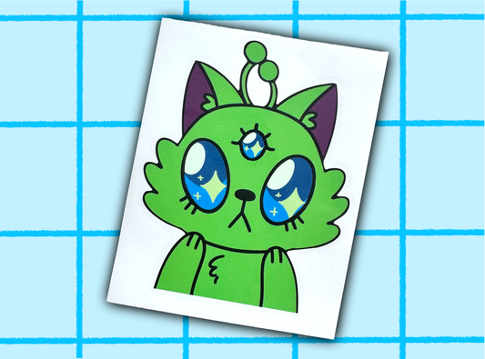 Alien Cat Transfer Decal