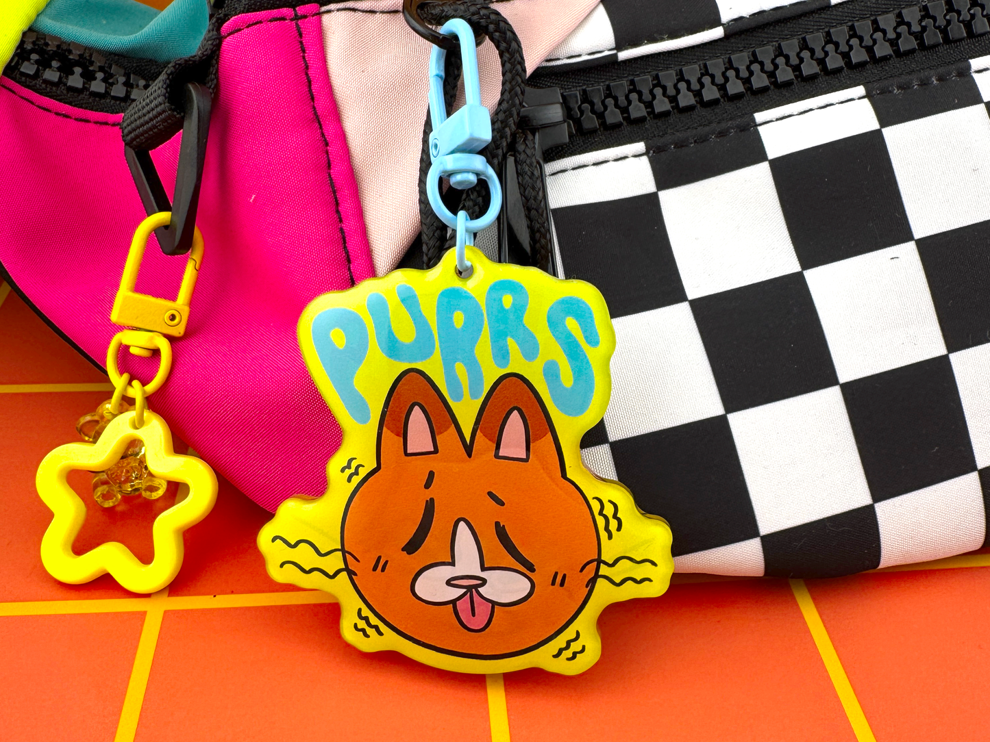 Purrs of Slurs Cat Keychain