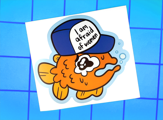 I Am Afraid of Women | Large Vinyl Silly Fish Meme Decal