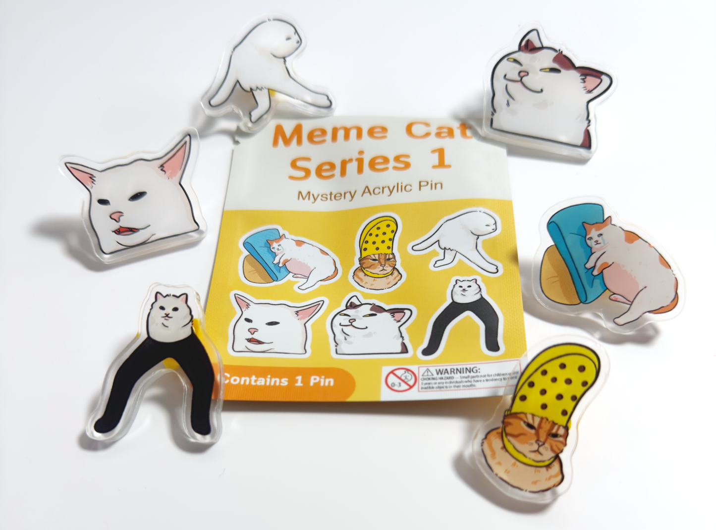 Meme Cat Blind Bag Series | Mystery Acrylic Pins