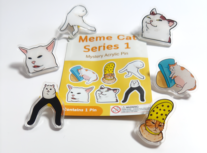 Meme Cat Blind Bag Series | Mystery Acrylic Pins