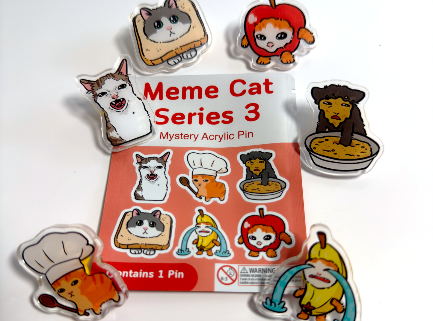 Meme Cat Blind Bag Series | Mystery Acrylic Pins