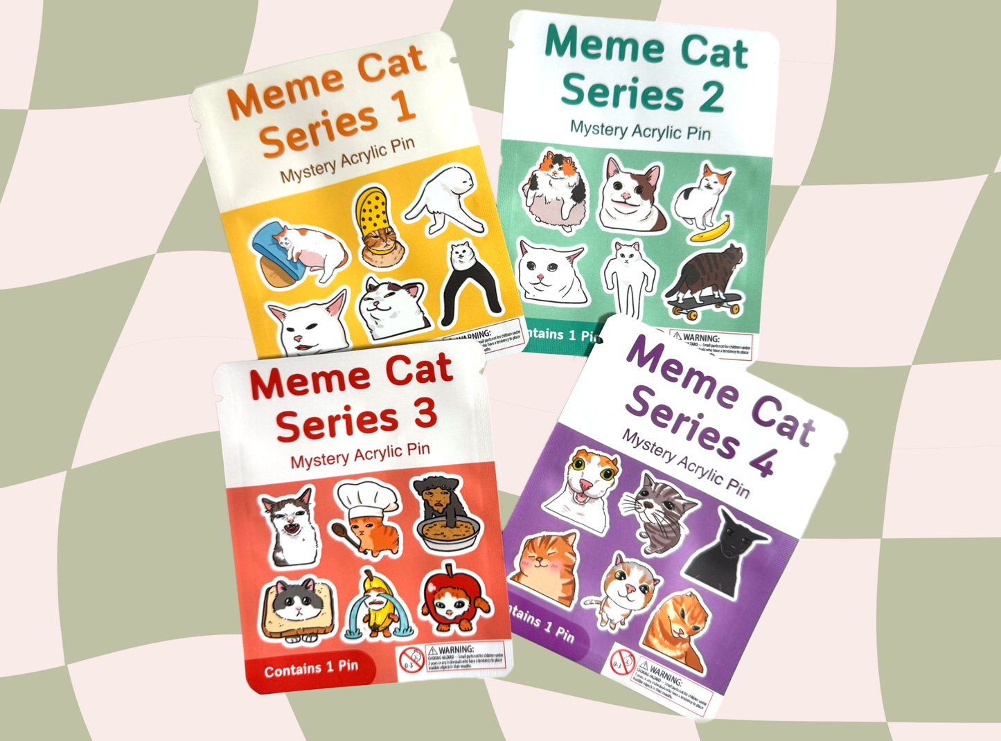 Meme Cat Blind Bag Series | Mystery Acrylic Pins