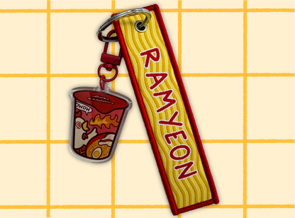 Ramyeon Fabric Acrylic Keychain
