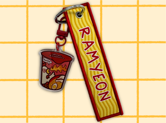 Ramyeon Fabric Acrylic Keychain