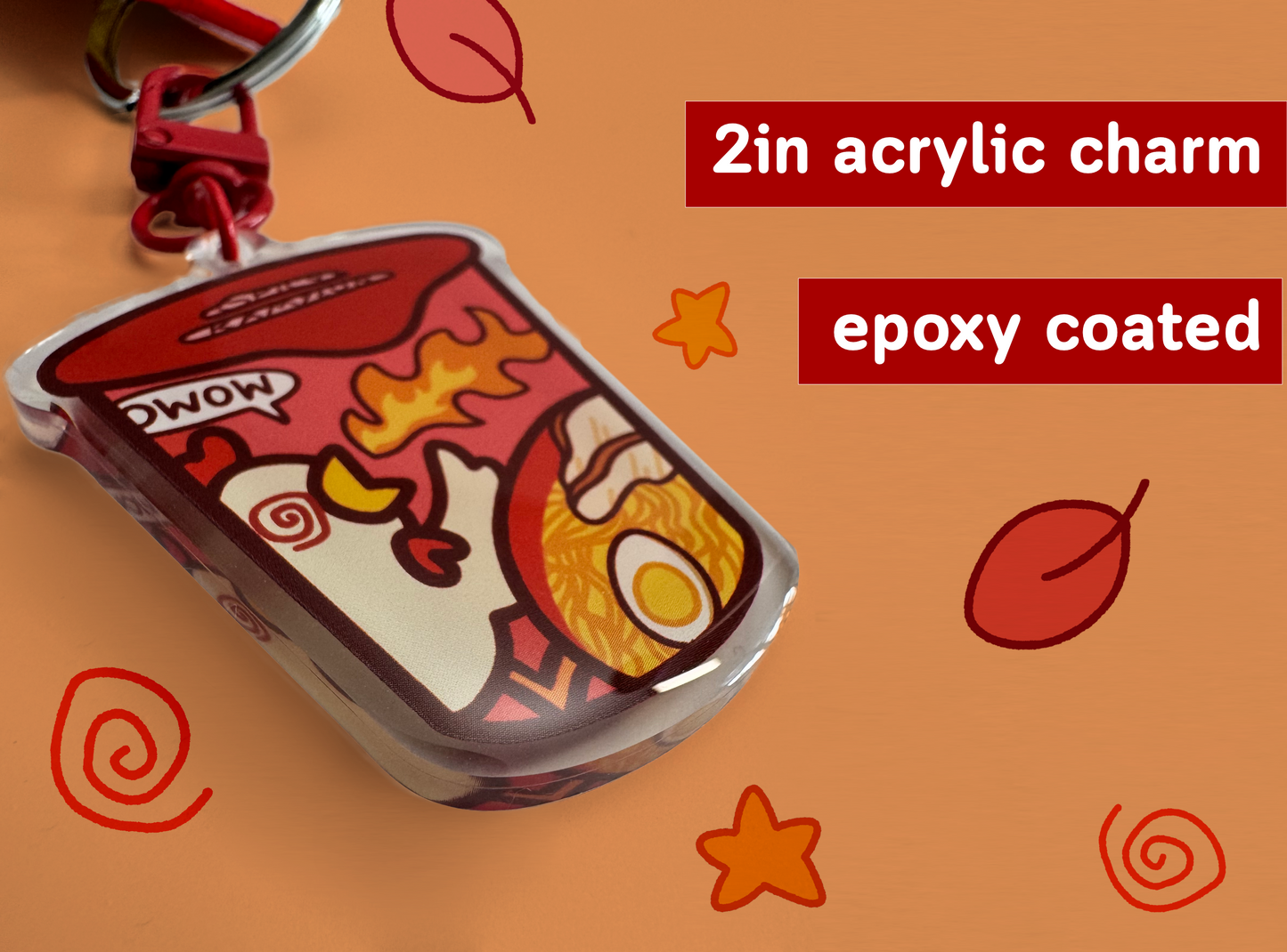 Ramyeon Fabric Acrylic Keychain