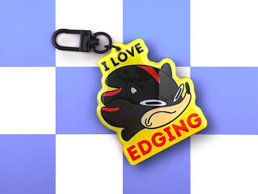 I Love Edging Hedgehog Keychain