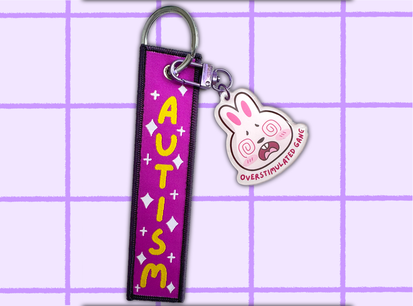 Autism Fabric Acrylic Keychain