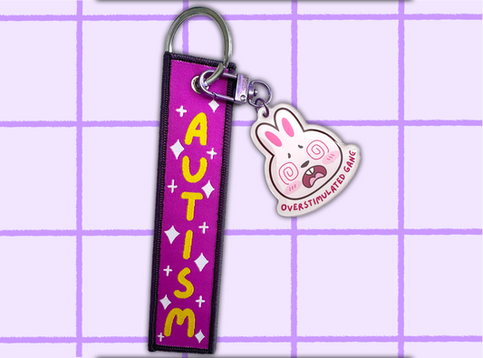 Autism Fabric Acrylic Keychain