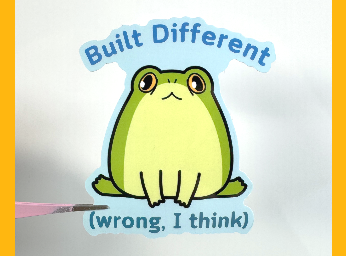 Built Different Frog Sticker | 3in Vinyl Sticker