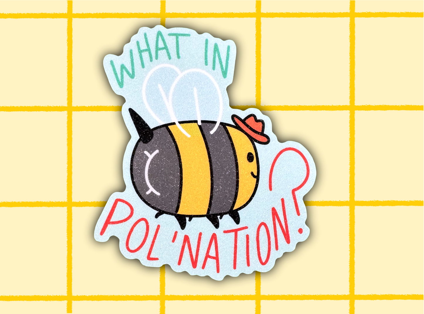 Cowboy Bee Sticker | 3in Vinyl Sticker