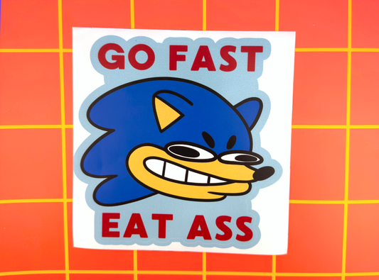 GO FAST EAT ASS | Large Vinyl Video Game Decal