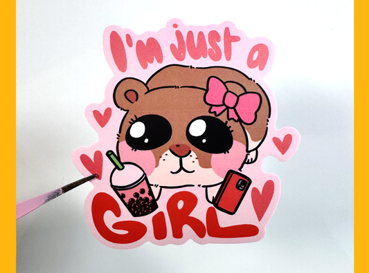 Just A Girl Hampster Sticker | 3in Vinyl Sticker