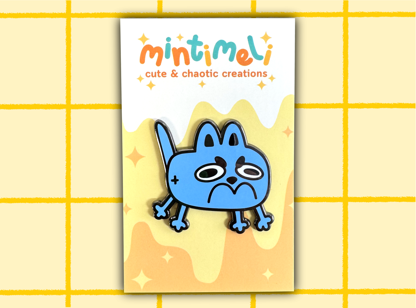 Angry Blue Cat | Enamel Pin