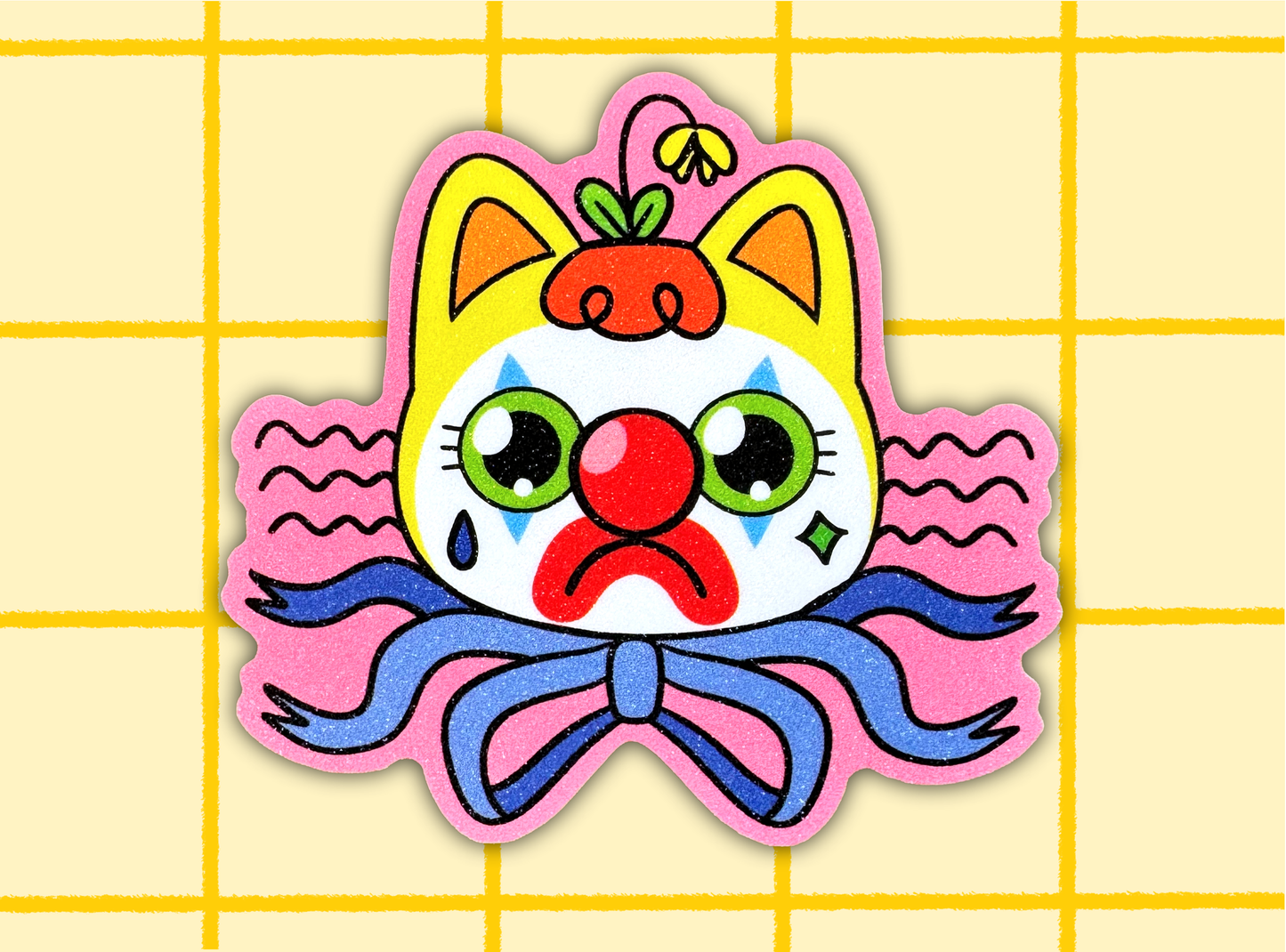 Clown Cat Sticker | 3in Vinyl Sticker