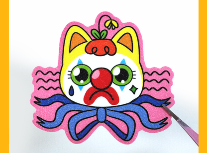 Clown Cat Sticker | 3in Vinyl Sticker