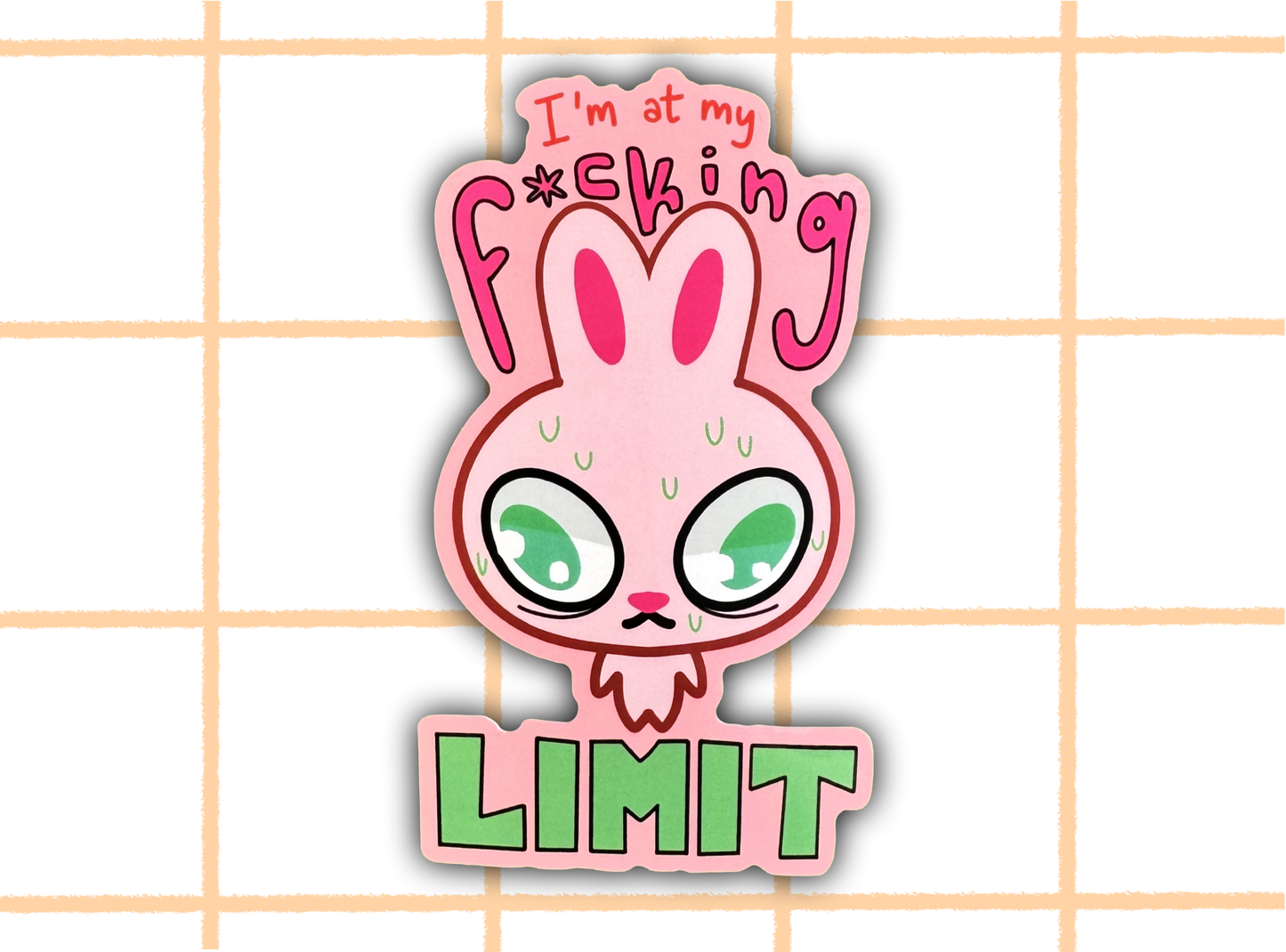 At My Limit Bunny Sticker | 4in Vinyl Sticker