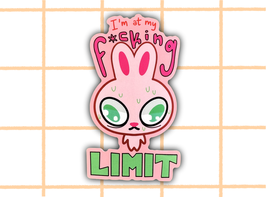 At My Limit Bunny Sticker | 4in Vinyl Sticker