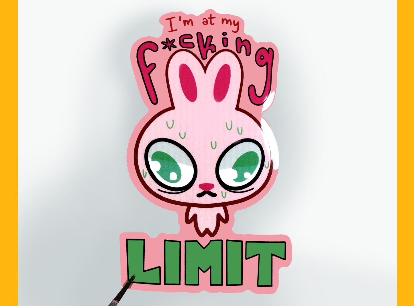 At My Limit Bunny Sticker | 4in Vinyl Sticker