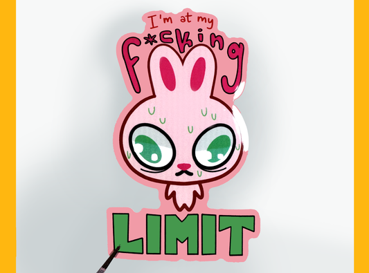 At My Limit Bunny Sticker | 4in Vinyl Sticker