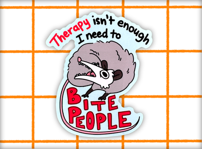 Therapy Possum Sticker | 3in Vinyl Sticker