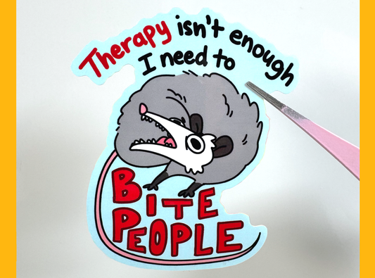 Therapy Possum Sticker | 3in Vinyl Sticker