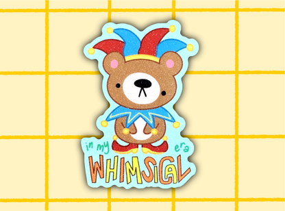 Whimsical Era Clown Bear Sticker | 3in Vinyl Sticker