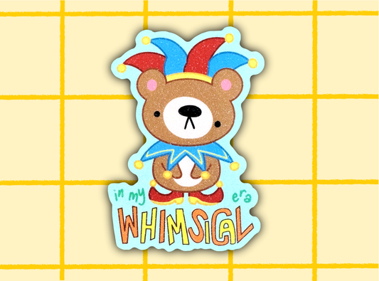 Whimsical Era Clown Bear Sticker | 3in Vinyl Sticker