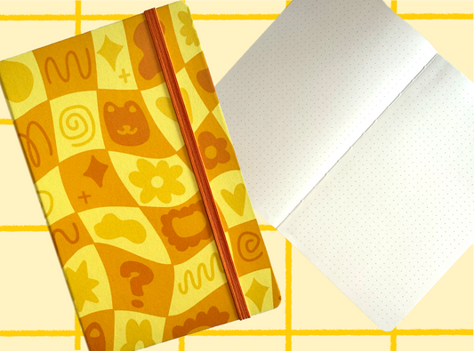 Yellow Checkered Dotted Journal