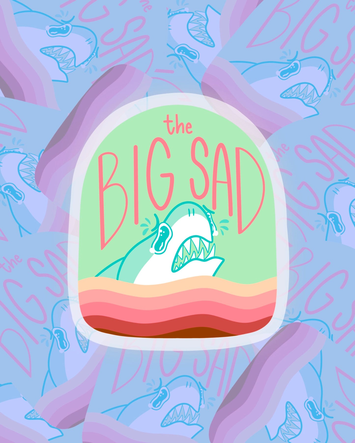 Big Sad Shark - Transparent Sticker