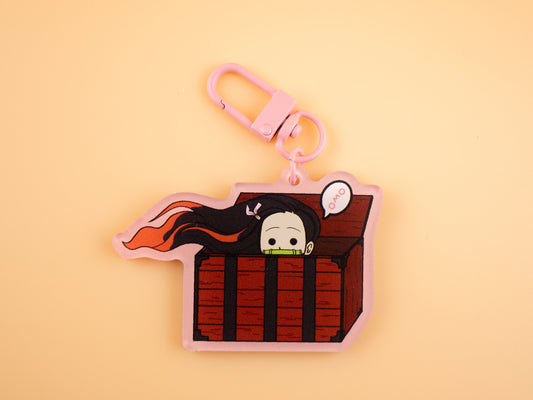 Kawaii Demon Possessed Box Girl - Acrylic Charm