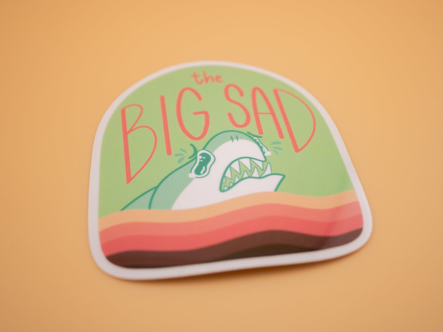 Big Sad Shark - Transparent Sticker