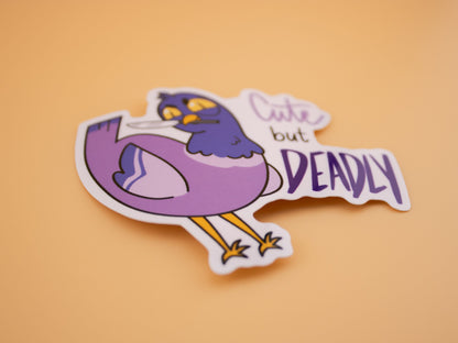 Cute But Deadly Bird - Sticker