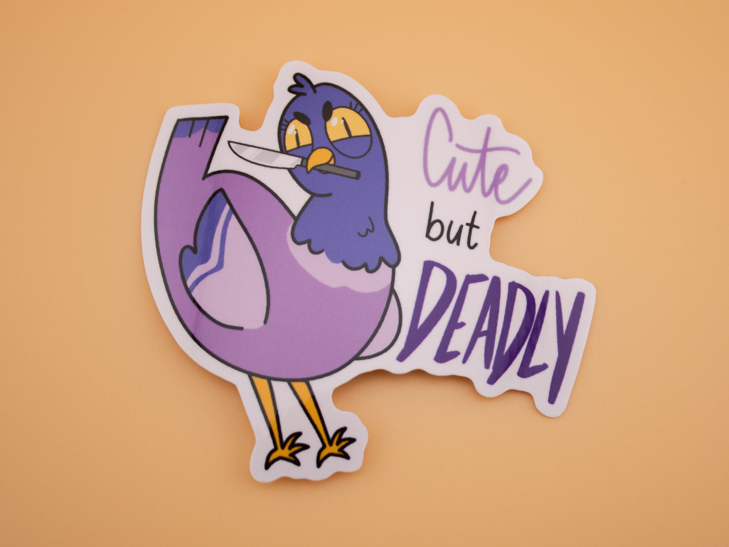 Cute But Deadly Bird - Sticker