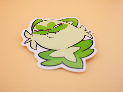 Green Smug Cat - Sticker